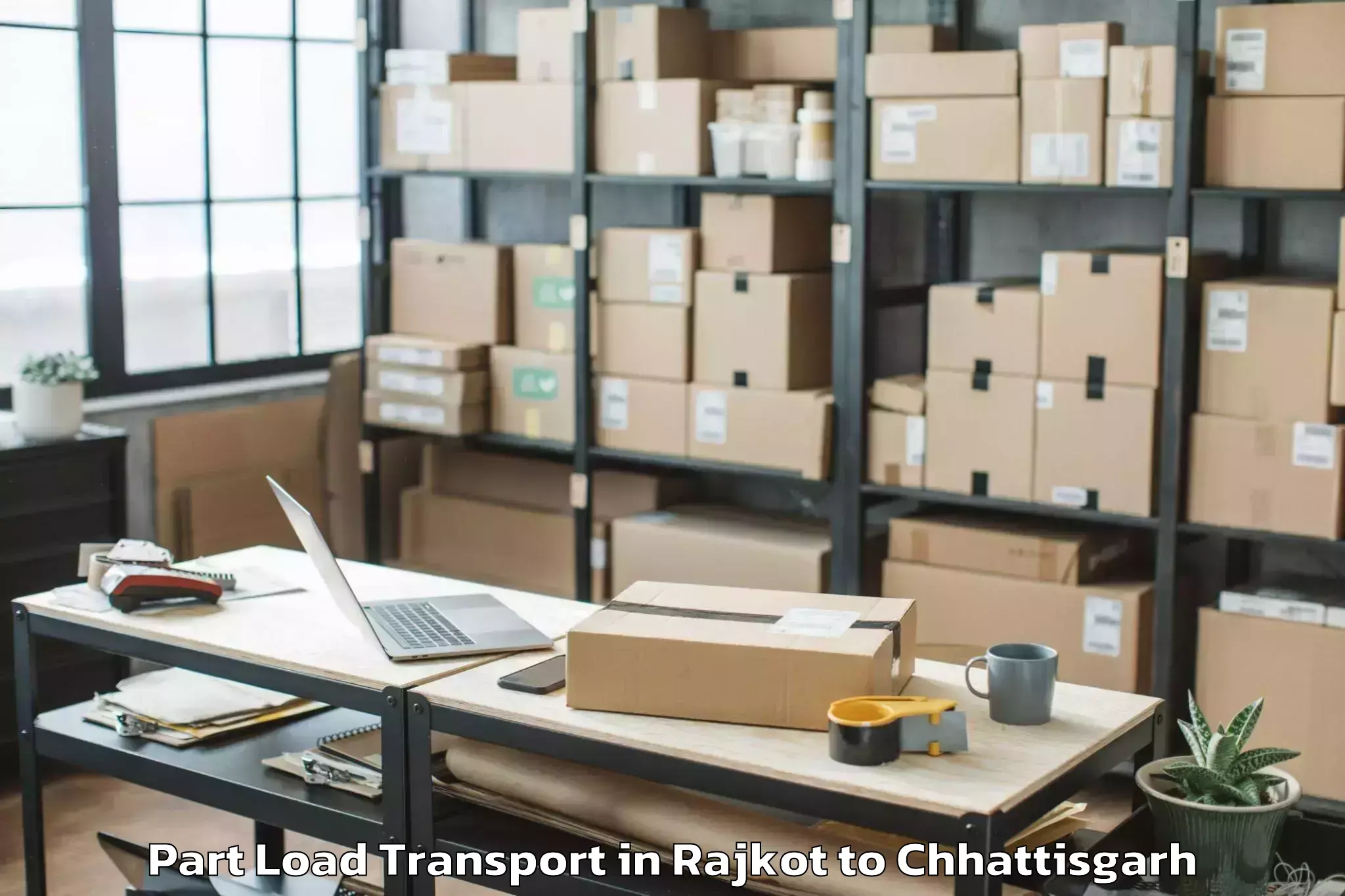 Book Rajkot to Tokapal Part Load Transport Online